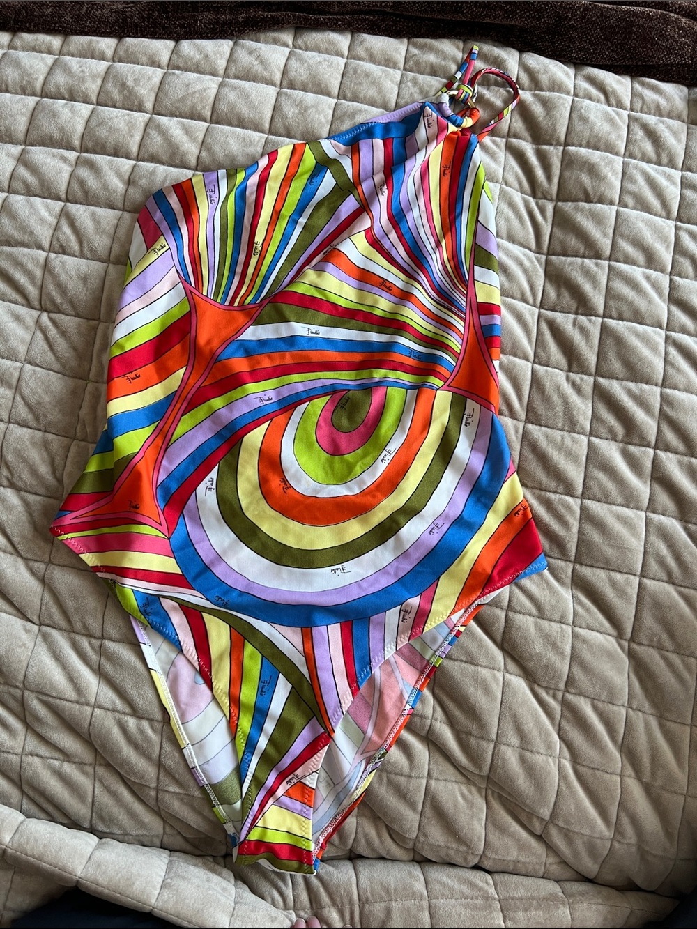 Emilio Pucci Multicolor Swirl One-Piece Swim - Picture 1 of 2